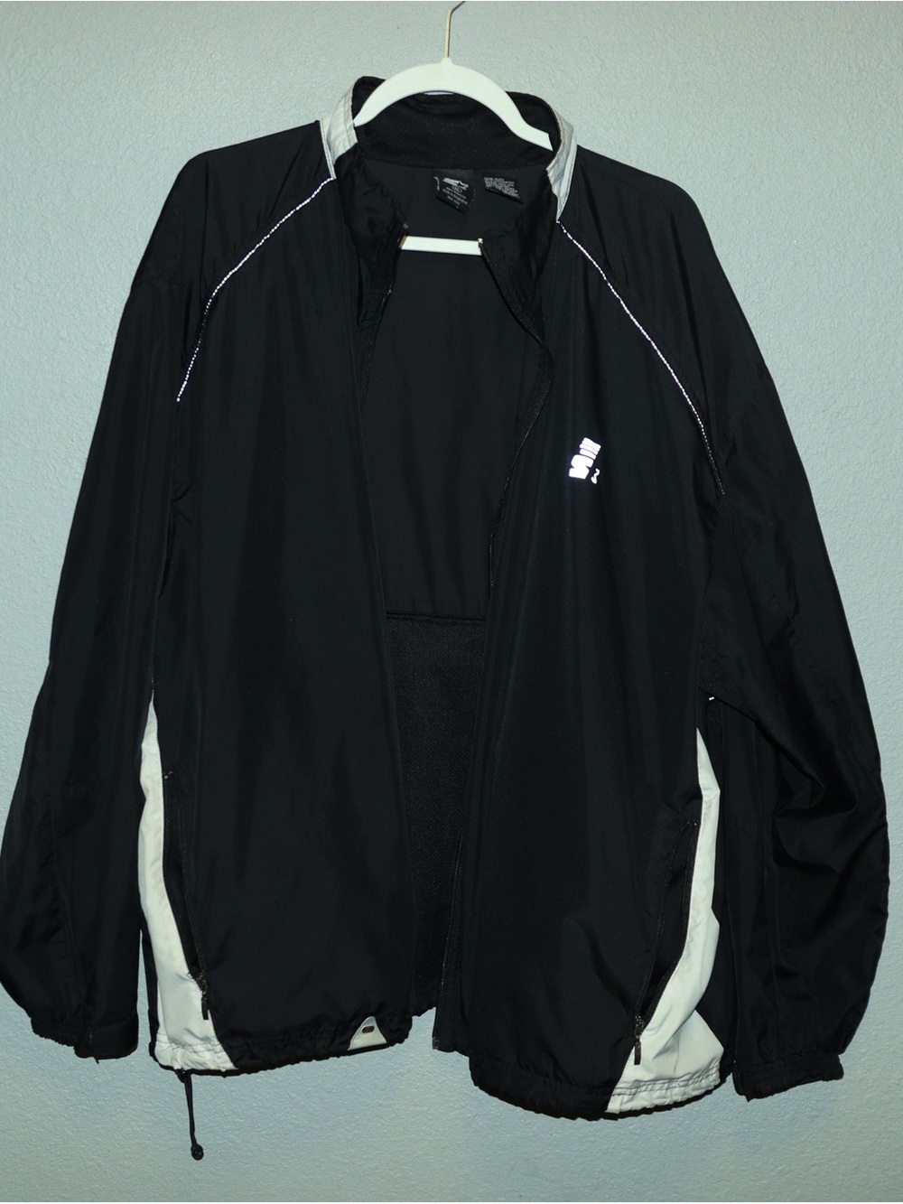 STARTER Black Windbreaker Jacket with White Panels